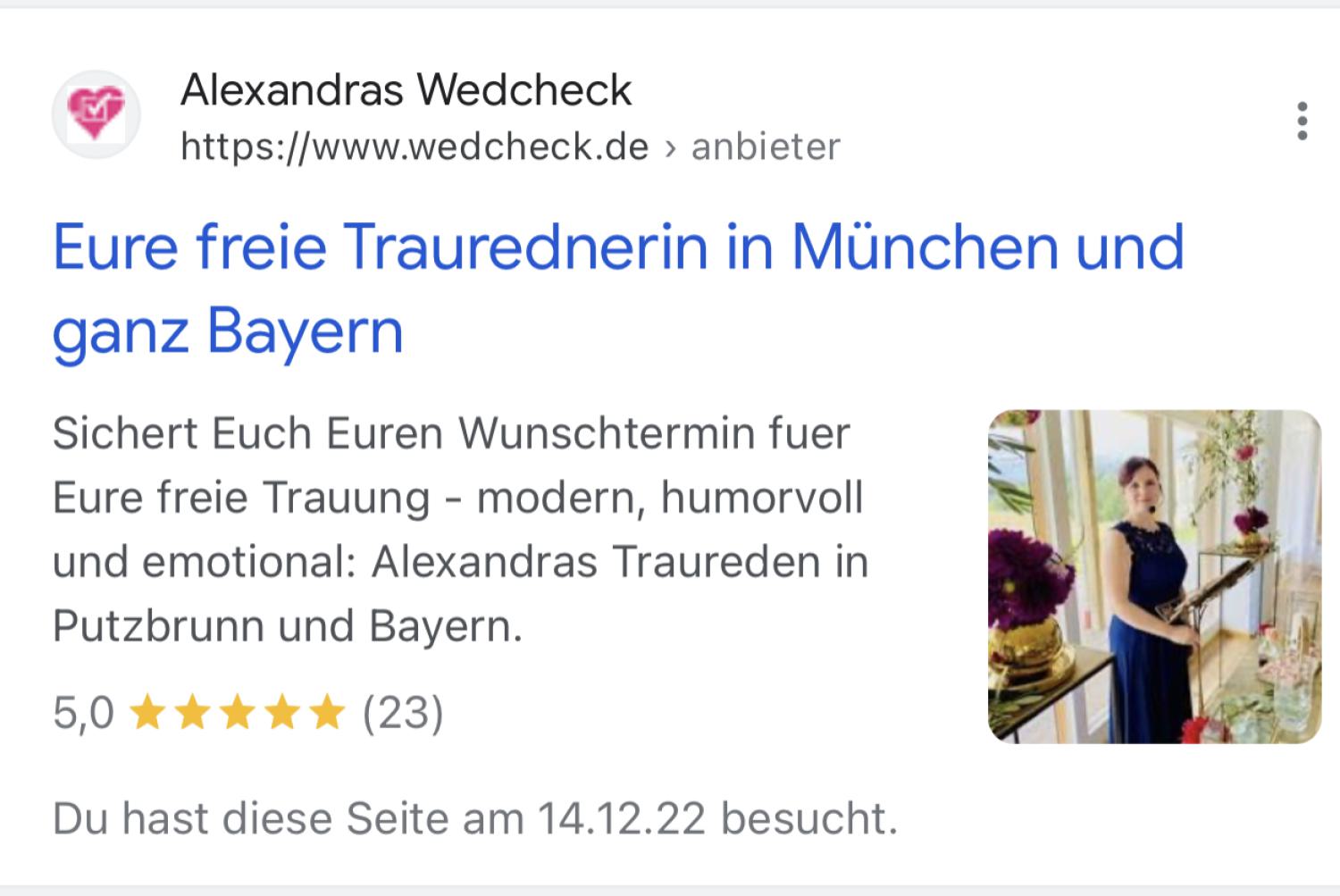 Google Suchergebnis für Alexandras Traureden Putzbrunn